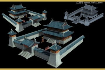 建筑设计模板与模型设计 武碑风格下的效果图素材资源指南