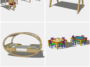 草图大师北欧风格儿童房家具模型 打造童趣与功能兼备的成长空间
